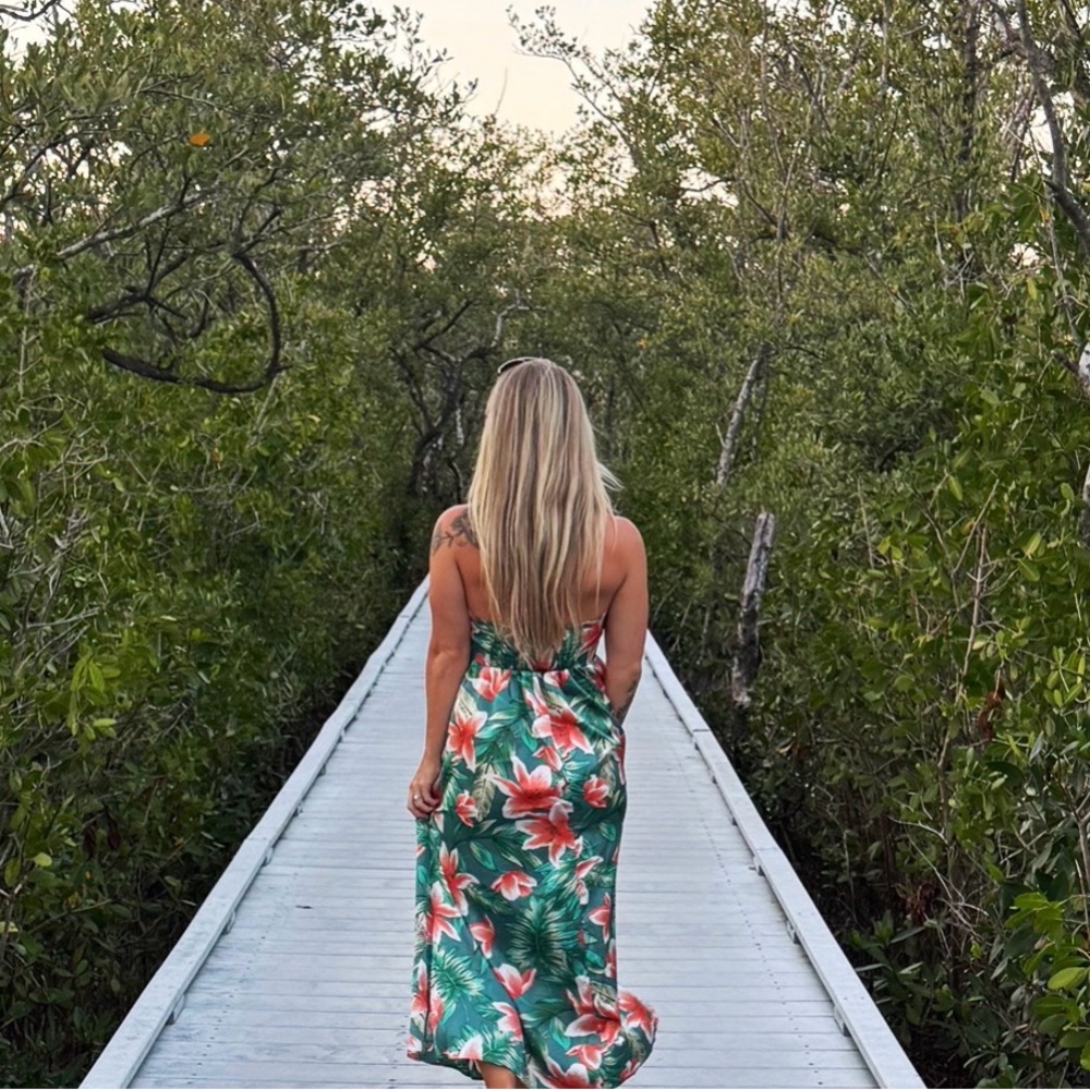 Floral Green Maxi Dress